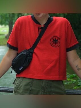 Vintage Adidas Germany Soccer Cropped Jersey Sweater - Wool Blend - Wmns Medium